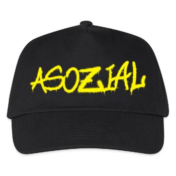 Asozial - Malle & Party-Spruch - Kinder Basecap - Schwarz - Vorne