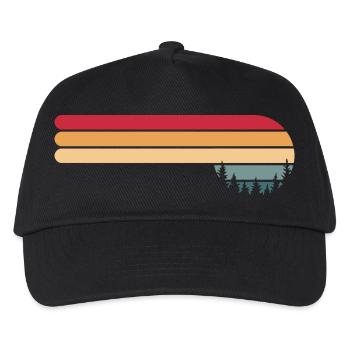 Waldbaum Sonnenuntergang - Kinder Basecap - Schwarz - Vorne