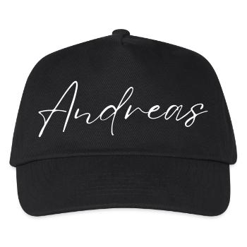 Andreas Name T-Shirt Geschenk Männer - Kinder Basecap - Schwarz - Vorne