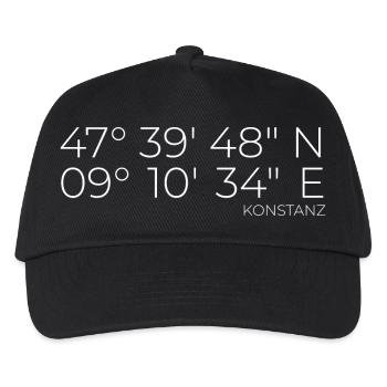 Coordinates Konstanz Lake Constance - Kids’ Baseball Cap - black - Front