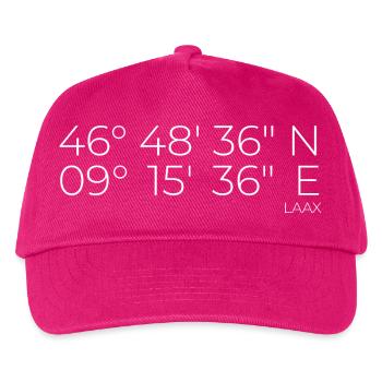 Koordinaten Laax Graubünden Schweiz - Kinder Basecap - Fuchsia - Vorne