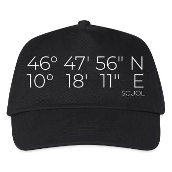 coordinates Scuol Graubünden, Switzerland - Kids’ Baseball Cap - black - Front