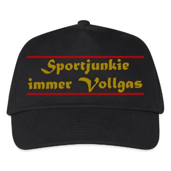 Sportjunkie immer Vollgas - Kinder Basecap - Schwarz - Vorne