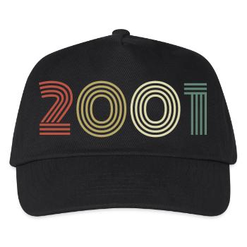 2001 Geburtstag Jahrgang 2001 Geschenk 2001 - Kinder Basecap - Schwarz - Vorne