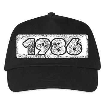 Zahl 1986 - Kinder Basecap - Schwarz - Vorne