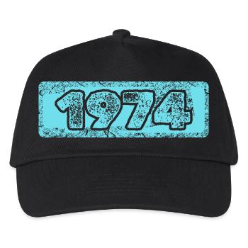 Jahr 1974 - Kinder Basecap - Schwarz - Vorne