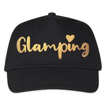 Glamping Heart Gold Camping Camper de luxe - Casquette de baseball Enfant - noir - Devant