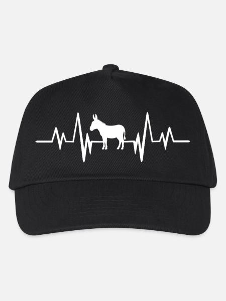 Heartbeat Donkey - Kids’ Baseball Cap - black