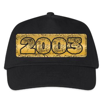 Jahreszahl 2003 - Kinder Basecap - Schwarz - Vorne