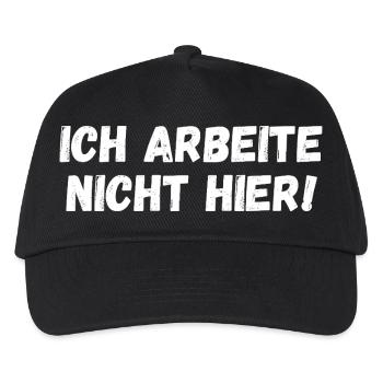 Ich arbeite nicht hier! - Kinder Basecap - Schwarz - Vorne