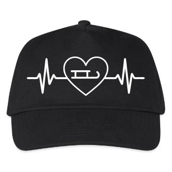 Winter Sport Sledding Heart - Kids’ Baseball Cap - black - Front