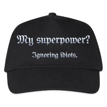 Humorous superpower sentence with wit - Kids’ Baseball Cap - black - Front
