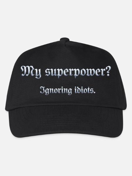 Humorvoller Superpower-Satz mit Witz - Kinder Basecap - Schwarz