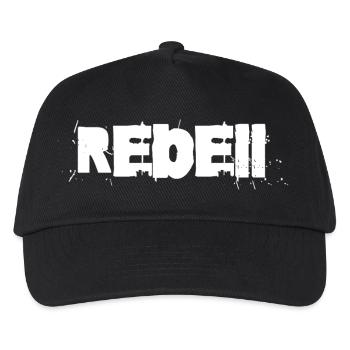 Rebell Graffiti Schriftzug - Kinder Basecap - Schwarz - Vorne