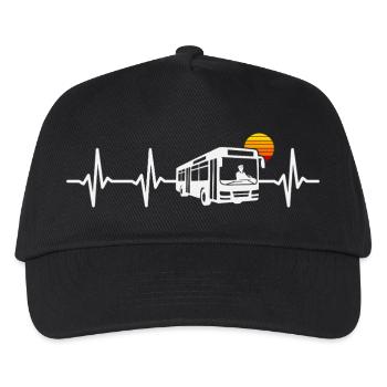 Regular bus heartbeat bus driver school bus bus - Kids’ Baseball Cap - black - Front