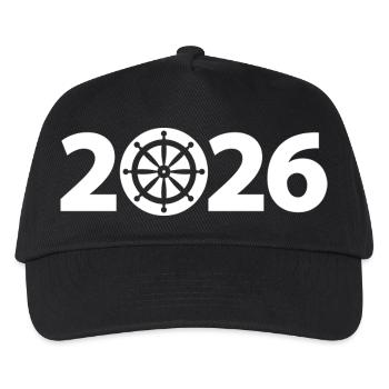 Seefahrt 2026, Bootfahren 2026, Kapitän 2026 - Kinder Basecap - Schwarz - Vorne