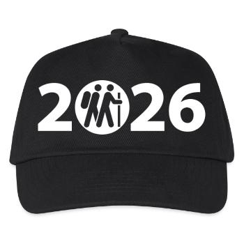 Wandern 2026, Camino, Pilgern, Jakobsweg - Kinder Basecap - Schwarz - Vorne