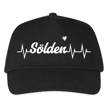 Sölden Heartbeat – Gletscherfeeling & Höhenmeter - Kinder Basecap - Schwarz - Vorne