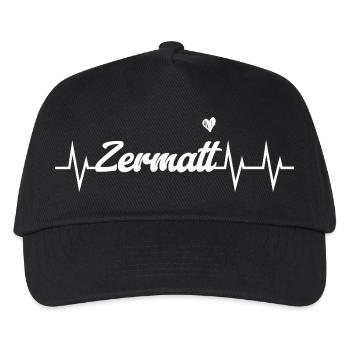 Zermatt Heartbeat – Pure Alpine Energy - Kinder Basecap - Schwarz - Vorne