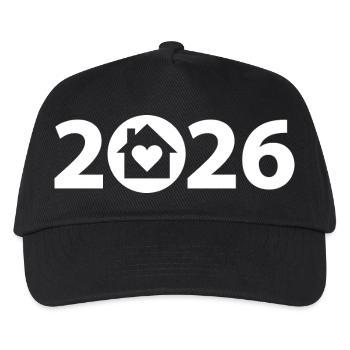 Bauherr 2026, Einweihungsparty 2026, Heim 2026 - Kinder Basecap - Schwarz - Vorne