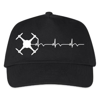 Drone Drone Pilot ECG Heartbeat - Kids’ Baseball Cap - black - Front