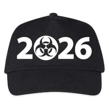 Biogefährdung 2026, Gefahr 2026, Spam 2026 - Kinder Basecap - Schwarz - Vorne