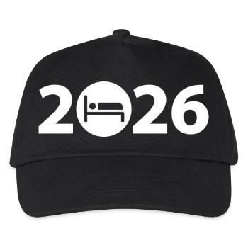 Schlaf 2026, Ausschlafen 2026 - Kinder Basecap - Schwarz - Vorne