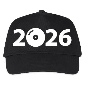 Musik DJ Vinyl Schallplatte Party 2026 - Kinder Basecap - Schwarz - Vorne