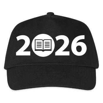 Buch 2026, Ausbildung 2026, Bücherei 2026 - Kinder Basecap - Schwarz - Vorne