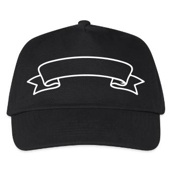 Geschwungenes Banner Symbol Weiß - Kinder Basecap - Schwarz - Vorne