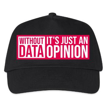 Without Data It's Just An Opinion Statistik Nerd - Kinder Basecap - Schwarz - Vorne