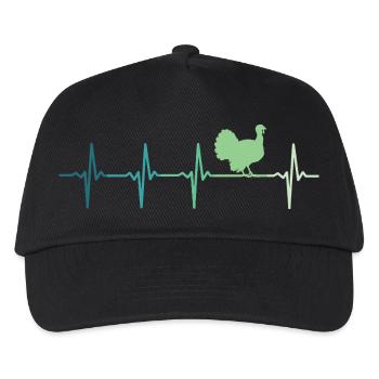turkey heartbeat turkey - Kids’ Baseball Cap - black - Front
