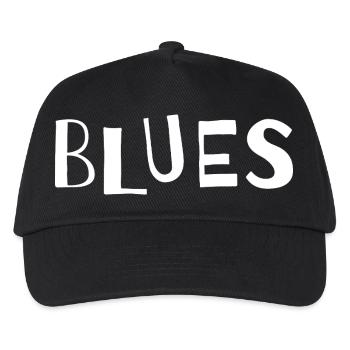 Distressed Blues Typografie - Kinder Basecap - Schwarz - Vorne