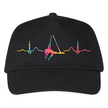 Vertical Scarf Heartbeat Aerial Acrobatics Aerial Silk - Kids’ Baseball Cap - black - Front