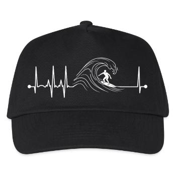 ECG du battement cardiaque pour le surf, surfeurs masculins - Casquette de baseball Enfant - noir - Devant