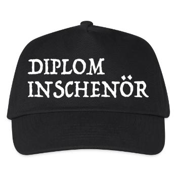 Ingenieur Wortspiel Diplom Inschenör - Kinder Basecap - Schwarz - Vorne