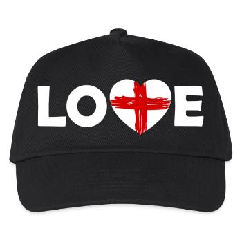 Love mit rotem Kreuz-Herz England - Kids’ Baseball Cap - black - Front