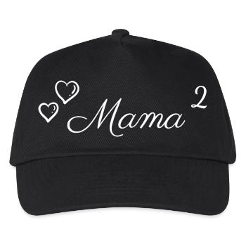 Mom Heart Font 2 - Kids’ Baseball Cap - black - Front