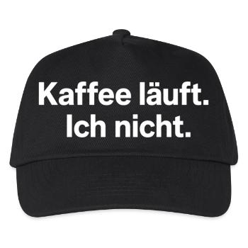 Kaffee läuft Ich nicht Spruch Morgenmuffel - Kinder Basecap - Schwarz - Vorne