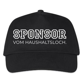Sponsor vom Haushaltsloch Politik Steuern Satire - Kinder Basecap - Schwarz - Vorne
