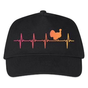 turkey sunset heartbeat turkey - Kids’ Baseball Cap - black - Front