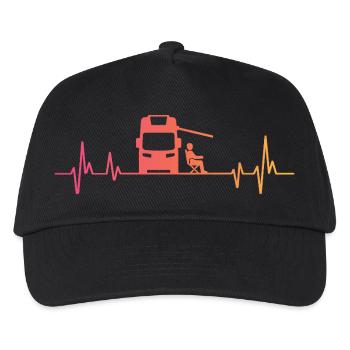 Sunset Camper Heartbeat Camper - Kids’ Baseball Cap - black - Front