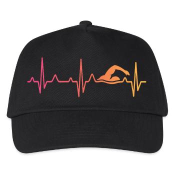 Swim Swim Sunset Heartbeat - Kids’ Baseball Cap - black - Front
