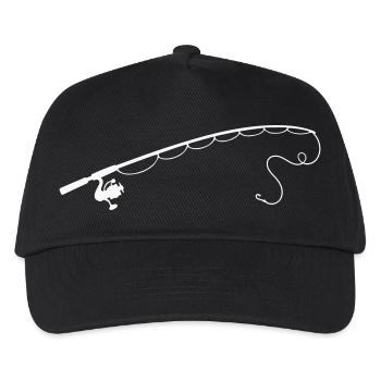 Angelrute Angler Fischer Angel Angeln - Kinder Basecap - Schwarz - Vorne