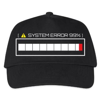 Systemfehler 99% Ladezustand - Kinder Basecap - Schwarz - Vorne