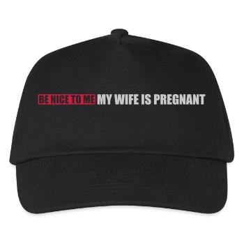 my wife is pregnant - Kids’ Baseball Cap - black - Front
