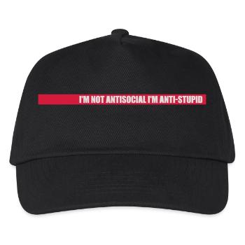 not antisocial anti stupid - Kids’ Baseball Cap - black - Front