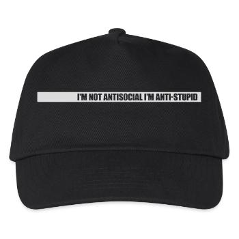 not antisocial anti stupid - Kids’ Baseball Cap - black - Front
