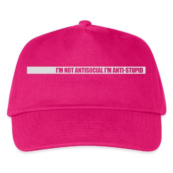 not antisocial anti stupid - Kids’ Baseball Cap - fuchsia - Front