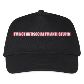 not antisocial anti stupid - Kids’ Baseball Cap - black - Front